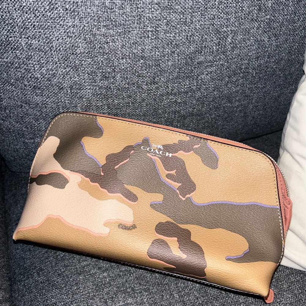 Coach Multicolor Camouflage Leather Clutch